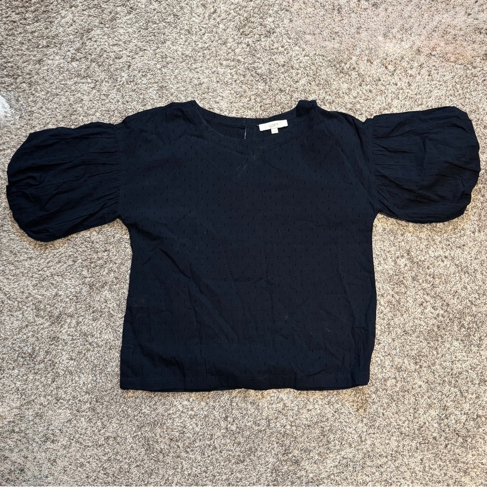 Black Puff Sleeve Top
